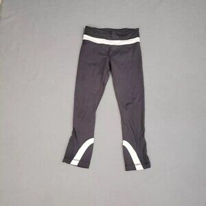 Lululemon Run Inspire Crop Leggings Black And White Capri